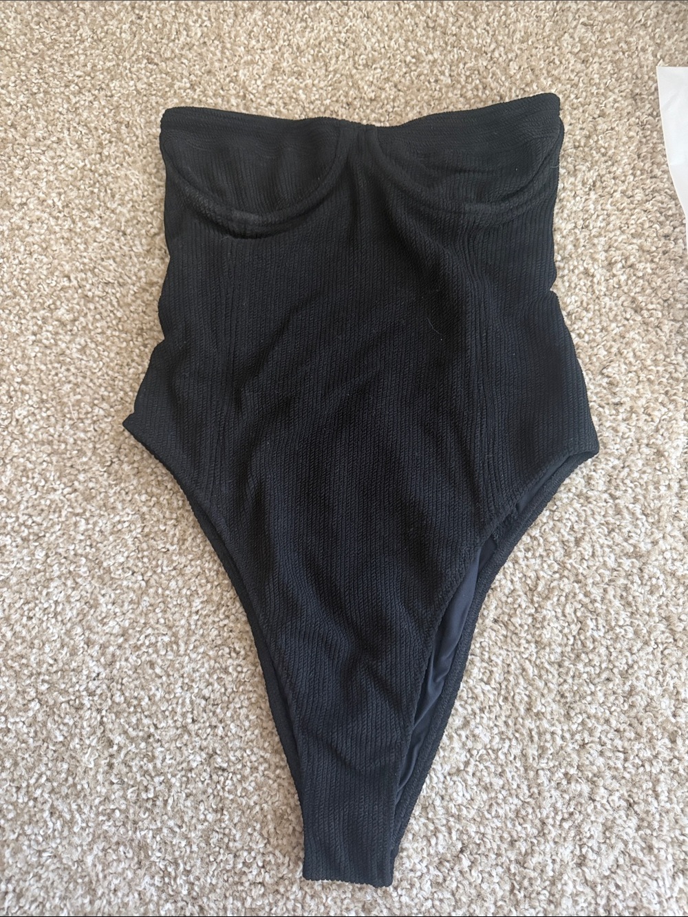Strapless Black One-Piece Swimsuit